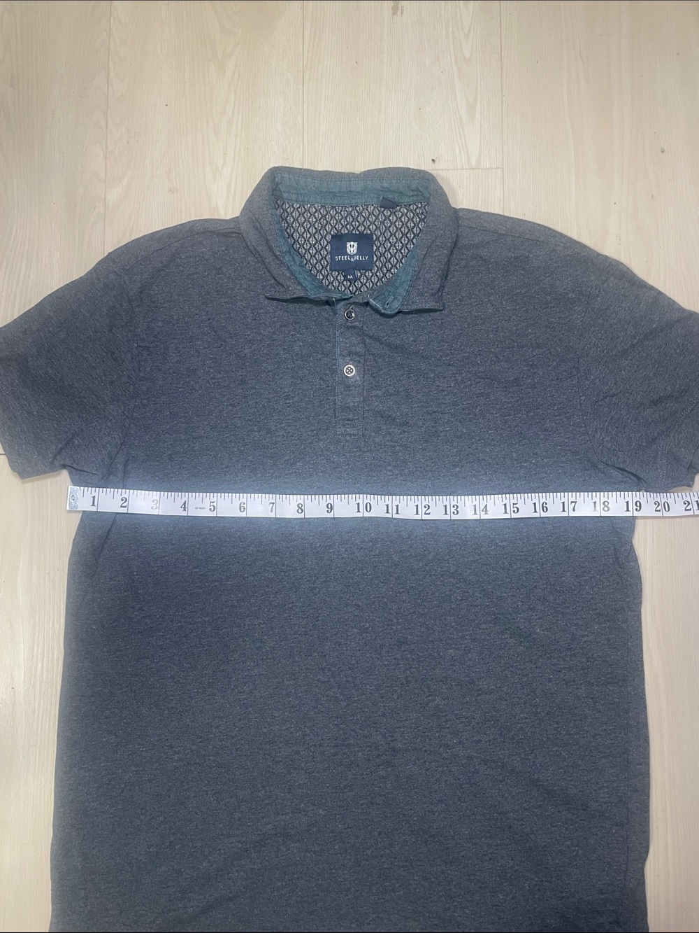 STEELS & JELLY Polo Men's Dark Gray Polo Shirt with Contrast Trim - Picture 7 of 10